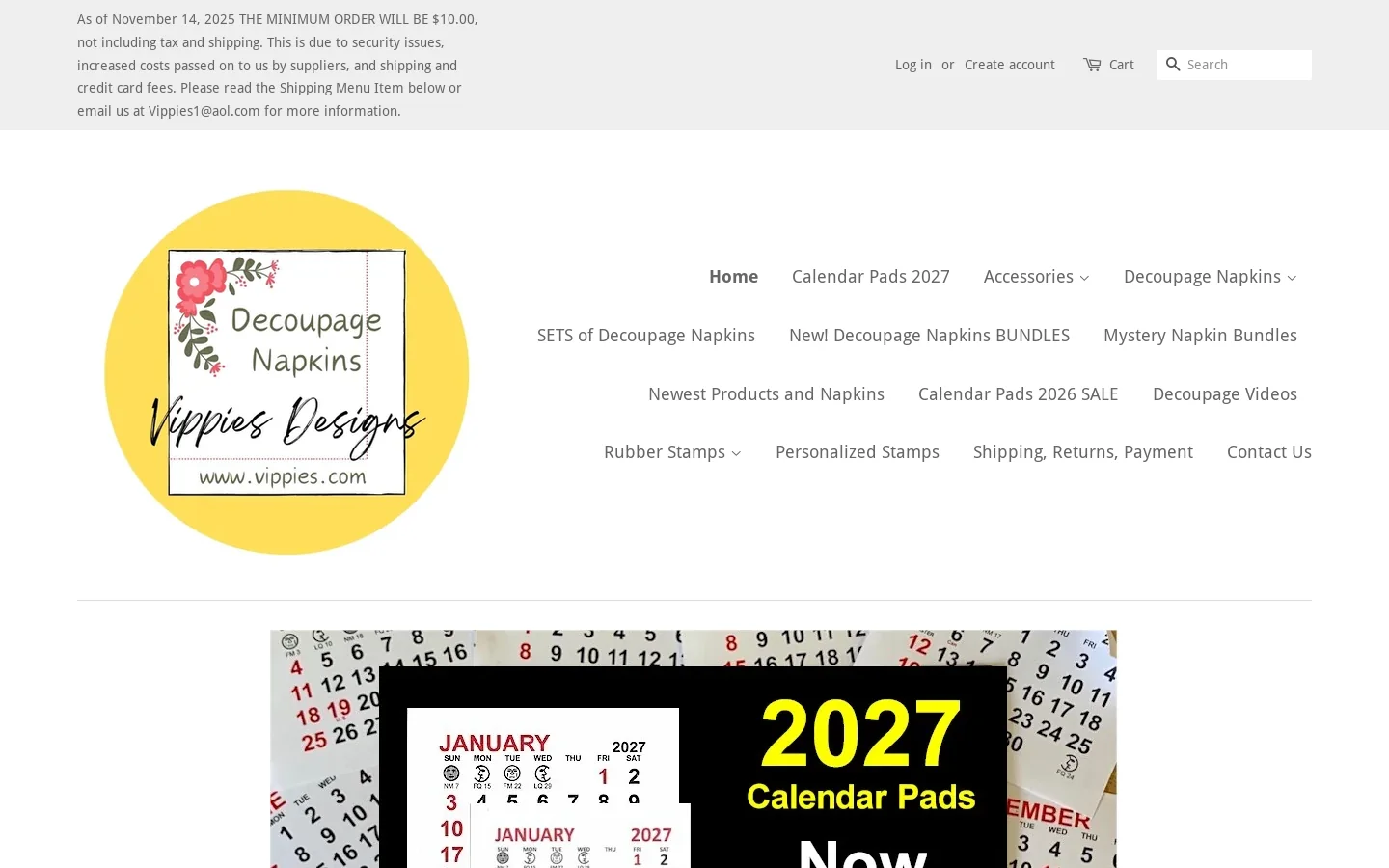 Vippies Designs and Decoupage 首页截图