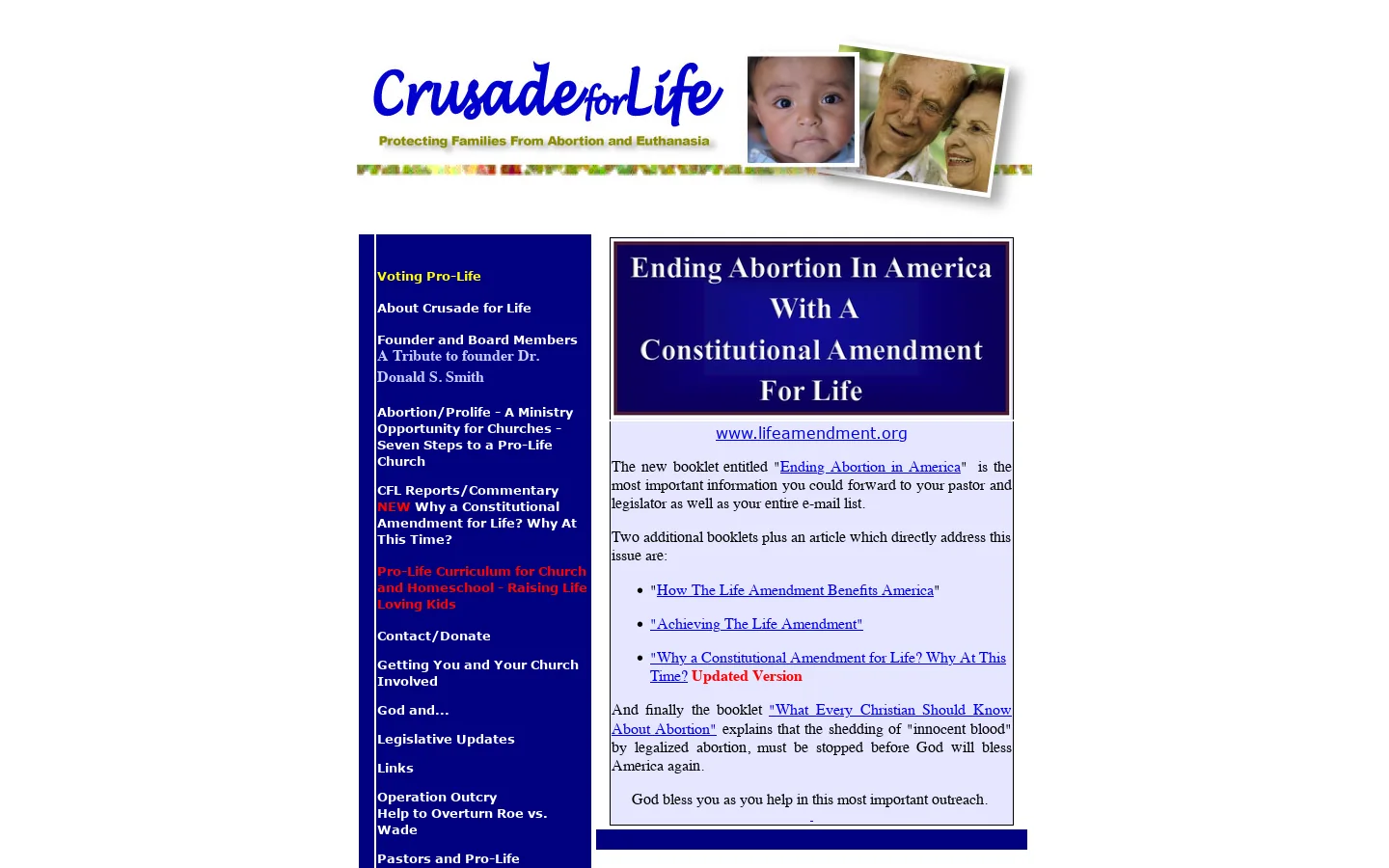 Crusade for Life home 首页截图