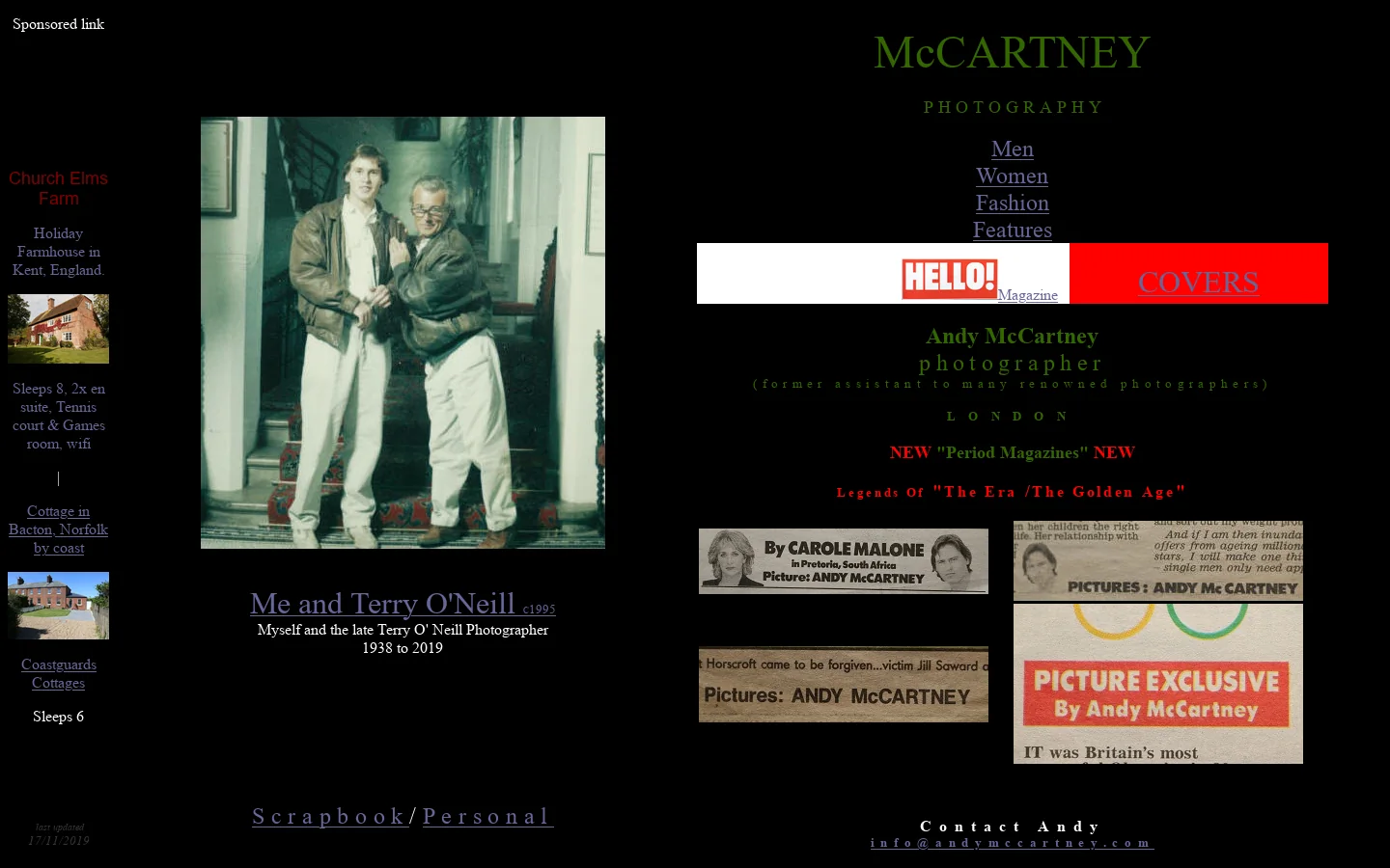Andy McCartney 首页截图