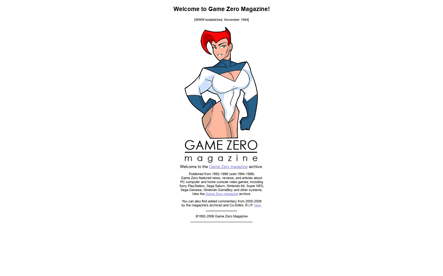 Game Zero Video Games Magazine 首页截图