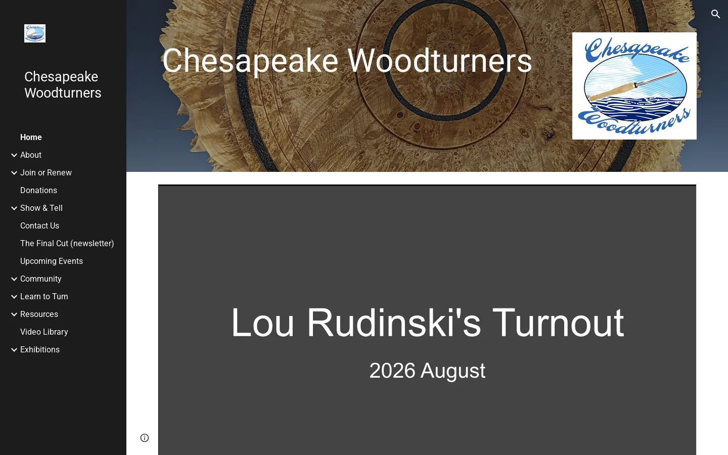 Chesapeake Woodturners 首页截图