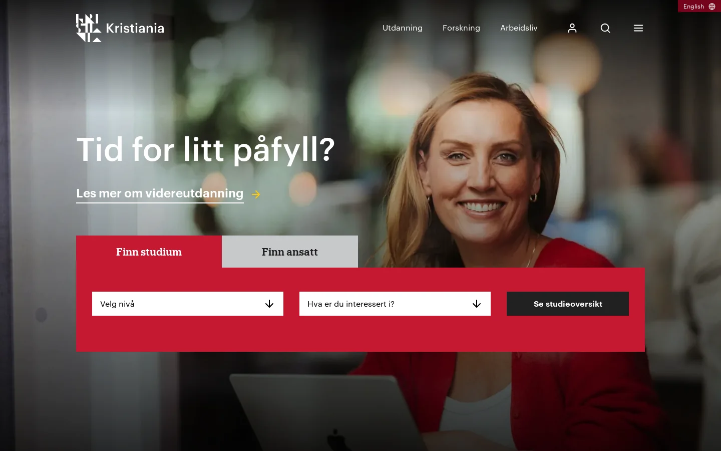 Kristiania 首页截图
