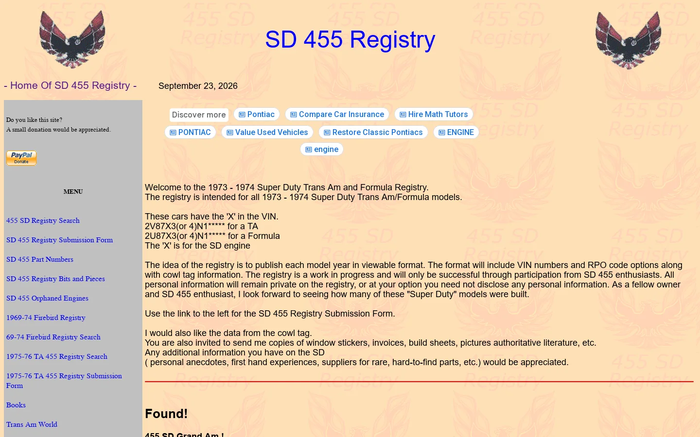 SD 455 Registry 首页截图