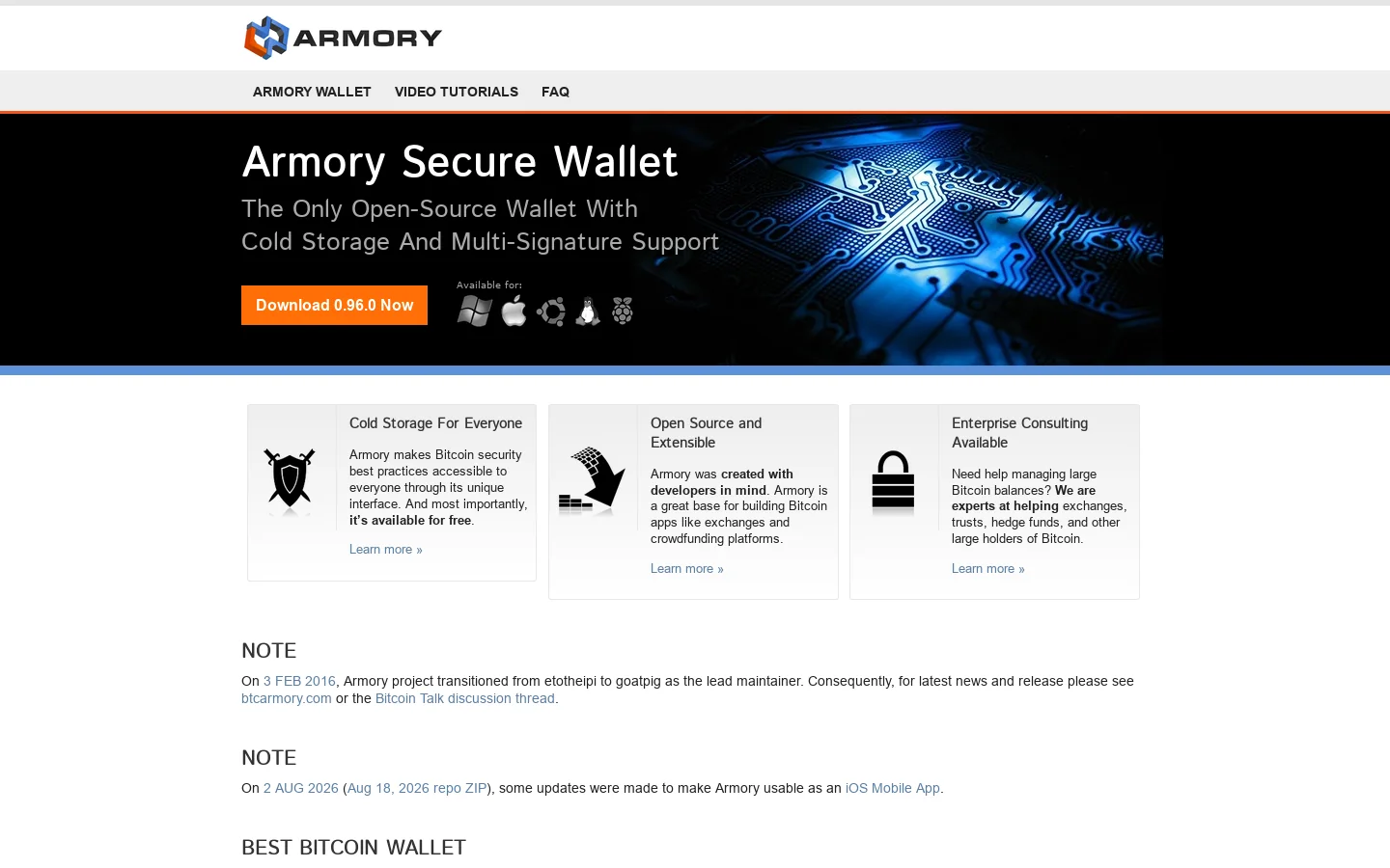 Best Bitcoin Wallet Armory | Multi-Signature Cold Storage 首页截图