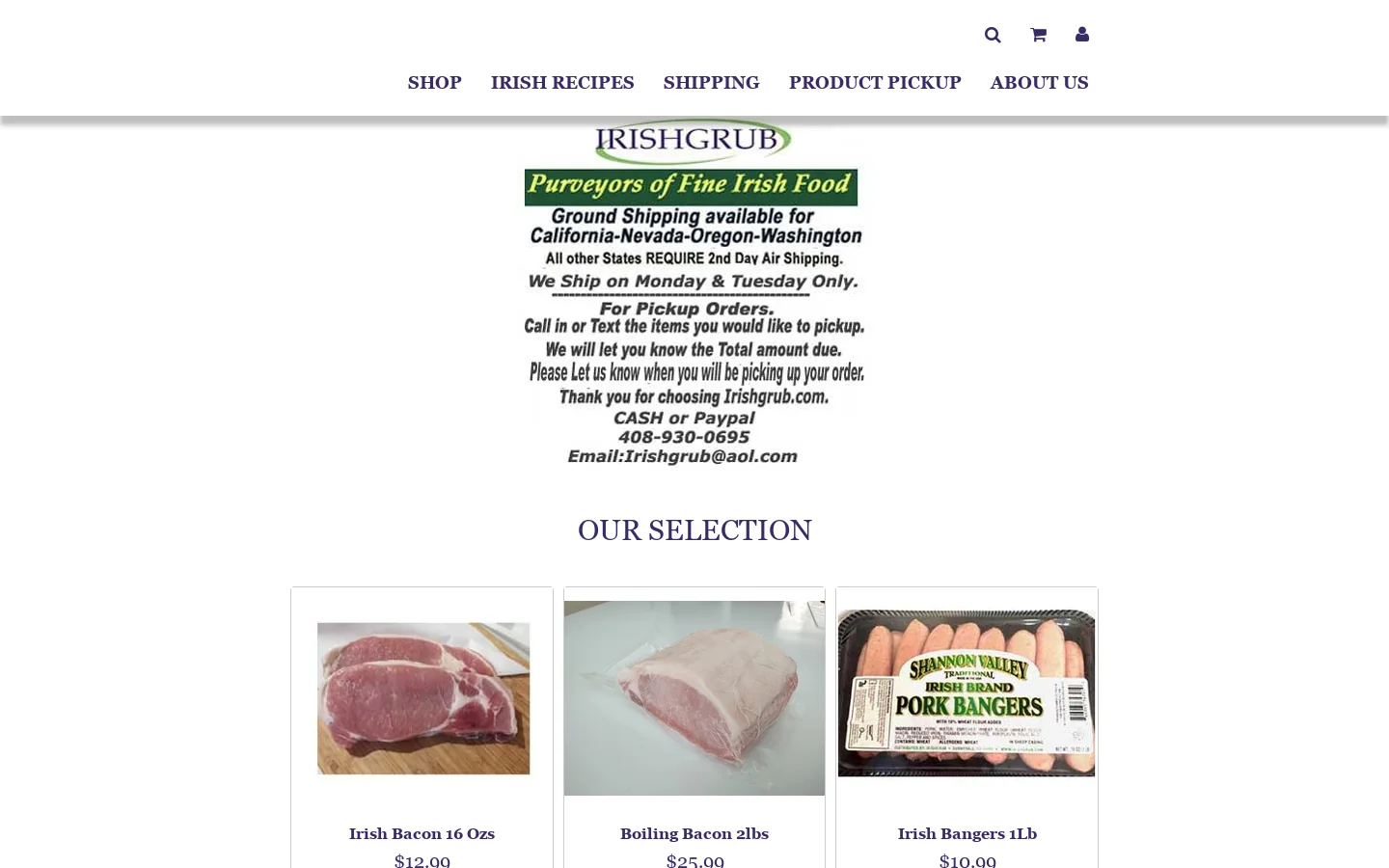 Irishgrub.com 首页截图
