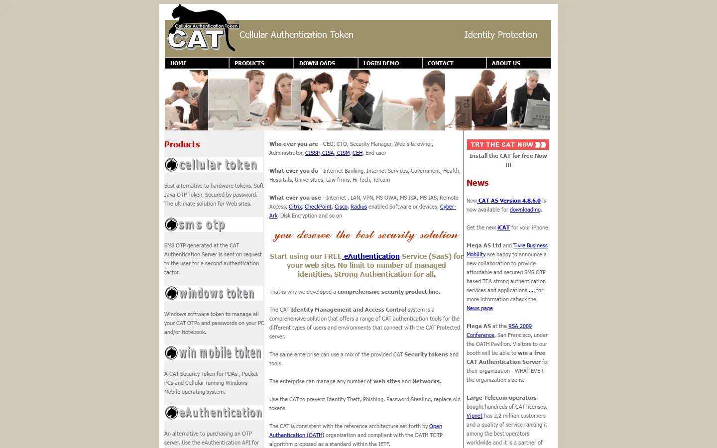Mega AS CAT TFA OTP Strong Authentication Solutions 首页截图