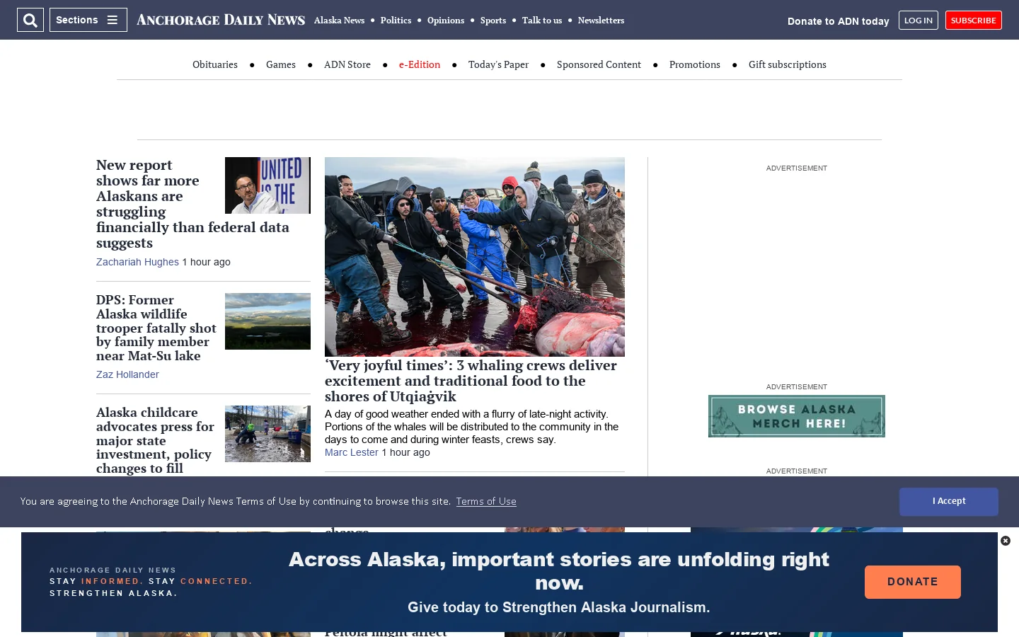Anchorage Daily News: Alaska News, Politics, Outdoors, Science and Events - Anchorage Daily News 首页截图