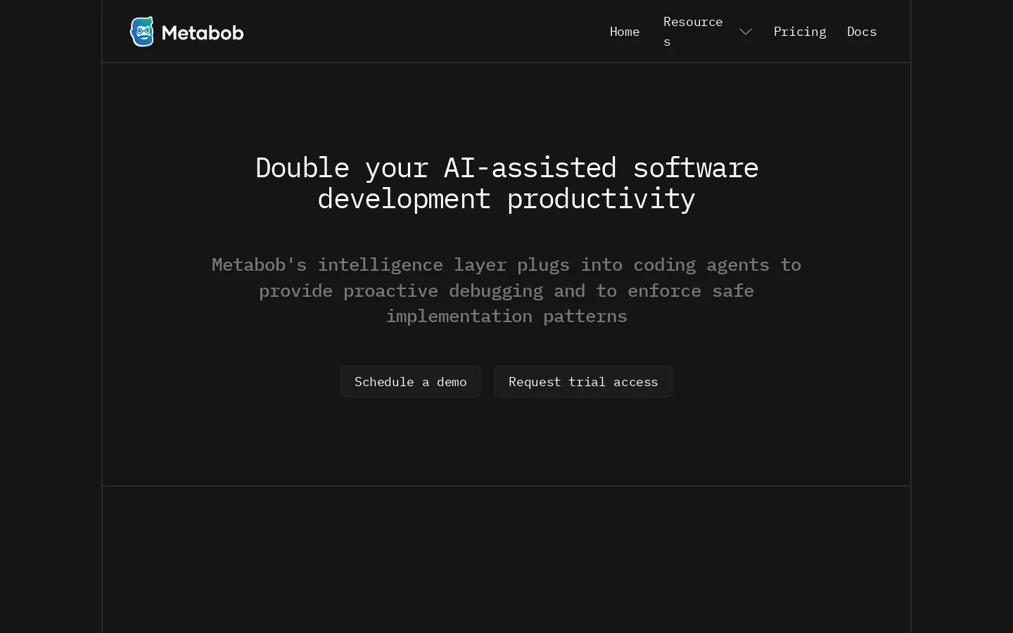Metabob 首页截图