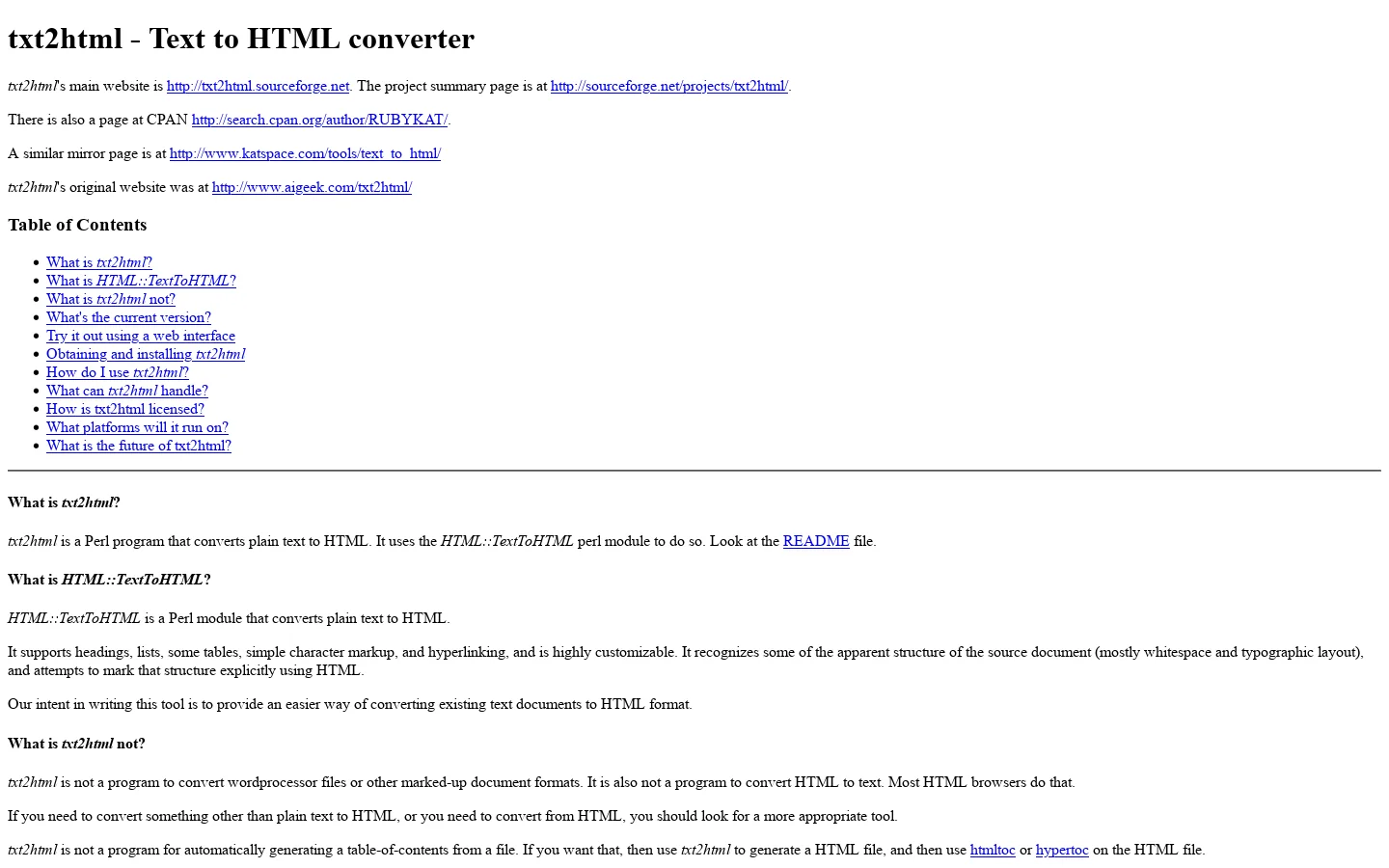 txt2html 首页截图