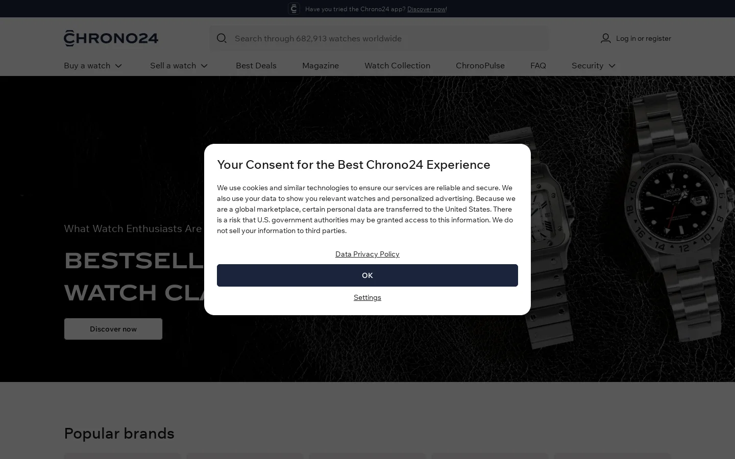 chrono24.com 首页截图