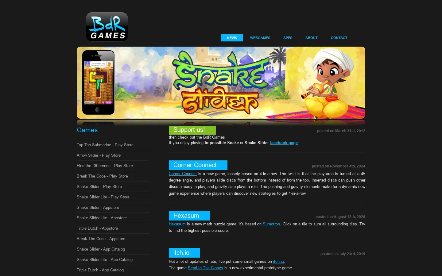 BdR Games, news 首页截图