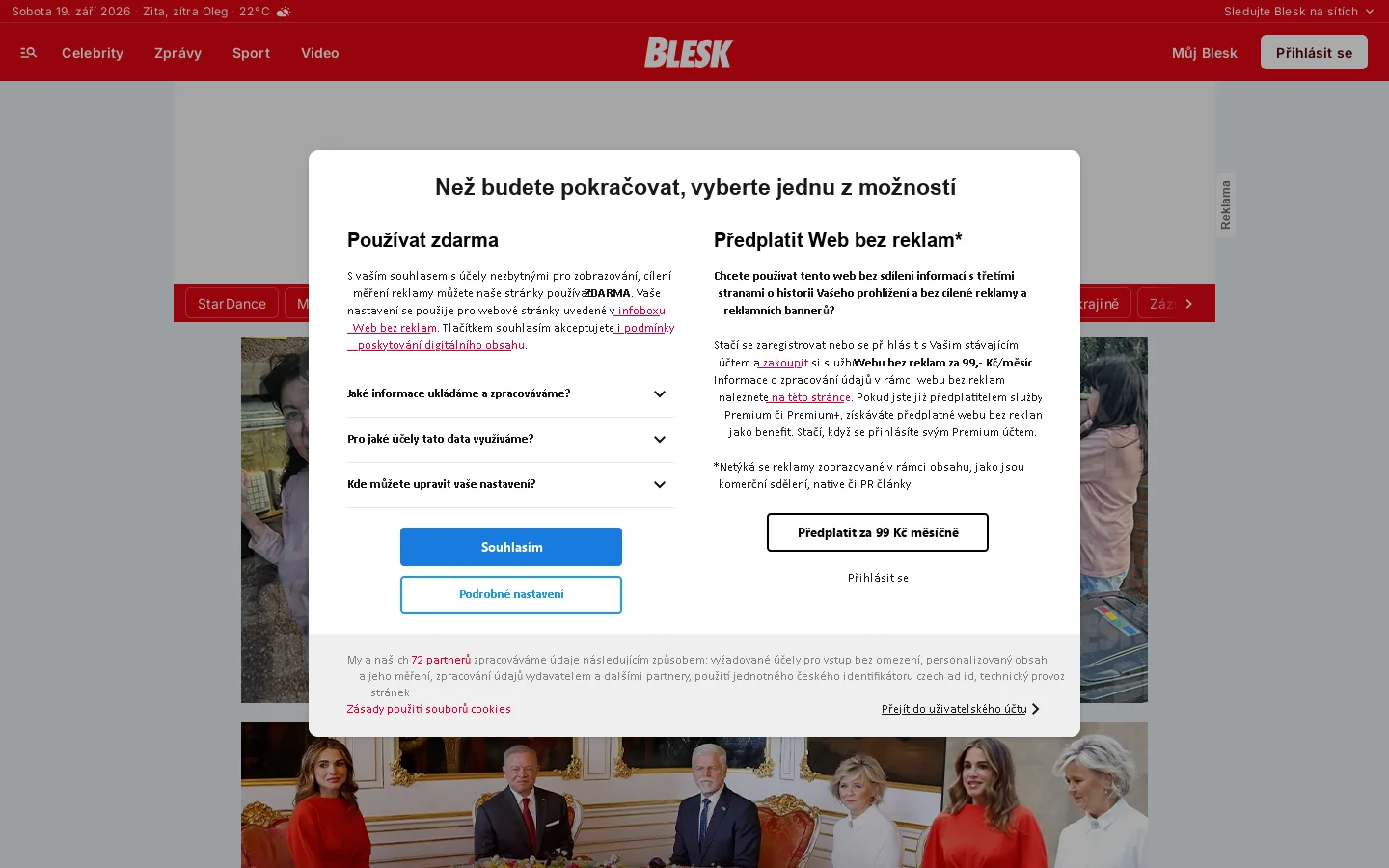 Blesk.cz 首页截图