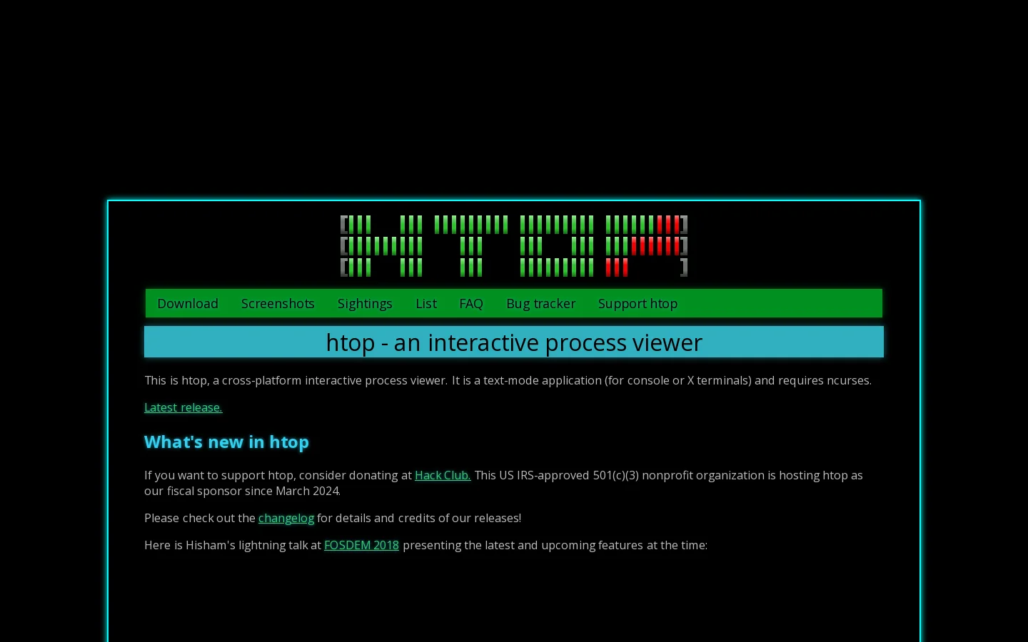 htop 首页截图