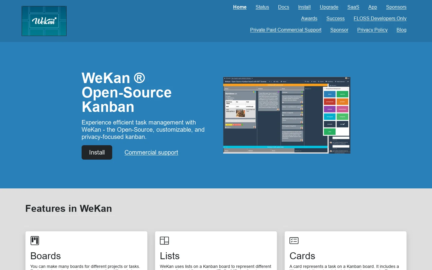 WeKan ® 首页截图
