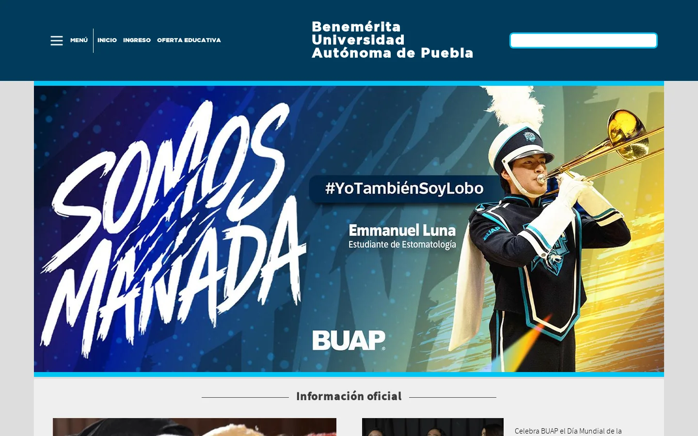 Benemérita Universidad Autónoma de Puebla 首页截图