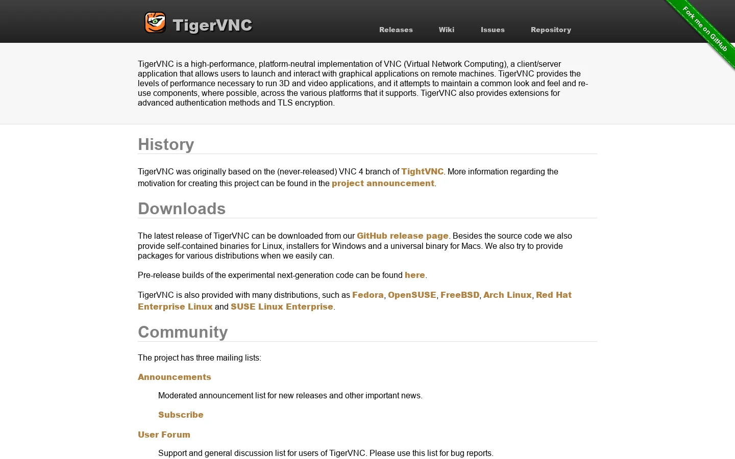 TigerVNC 首页截图