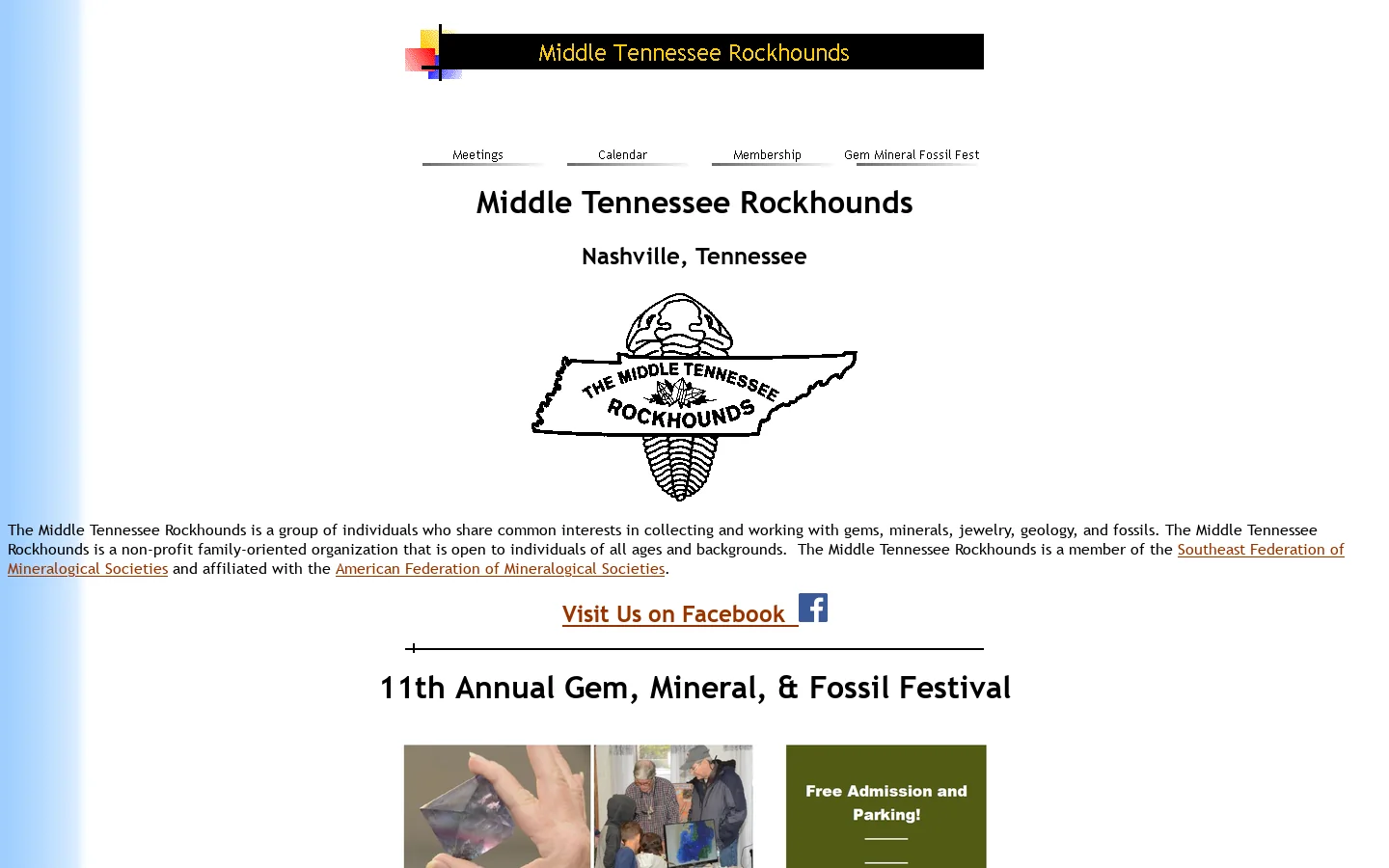 Middle Tennessee Rockhounds 首页截图