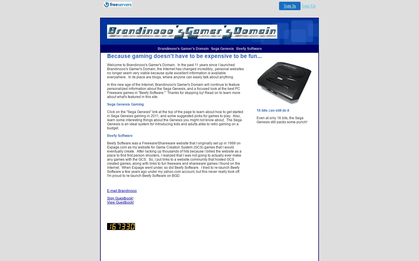 Brandinooo's Gamer's Domain 首页截图