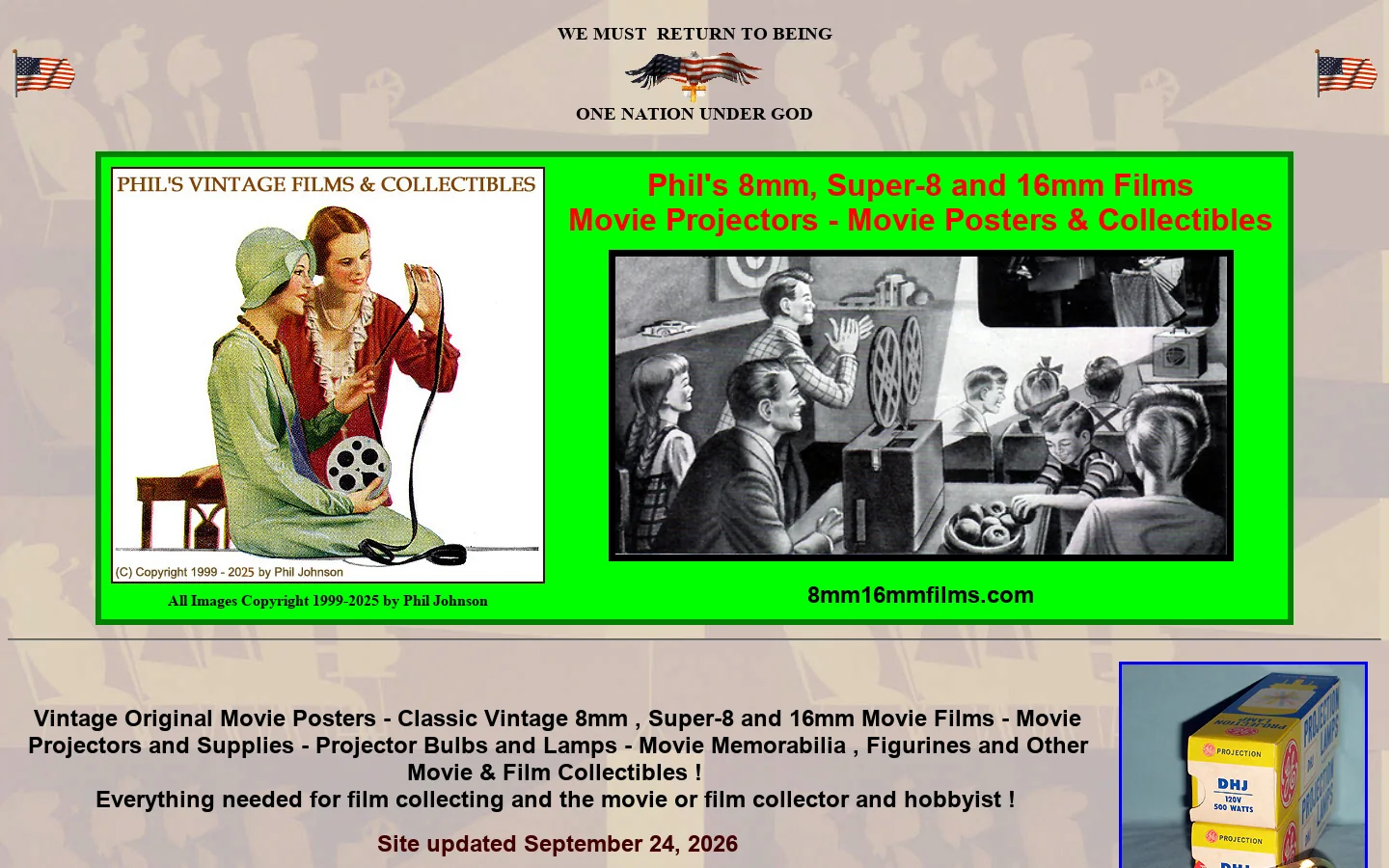 8mm16mmfilmscollectibles.com 首页截图