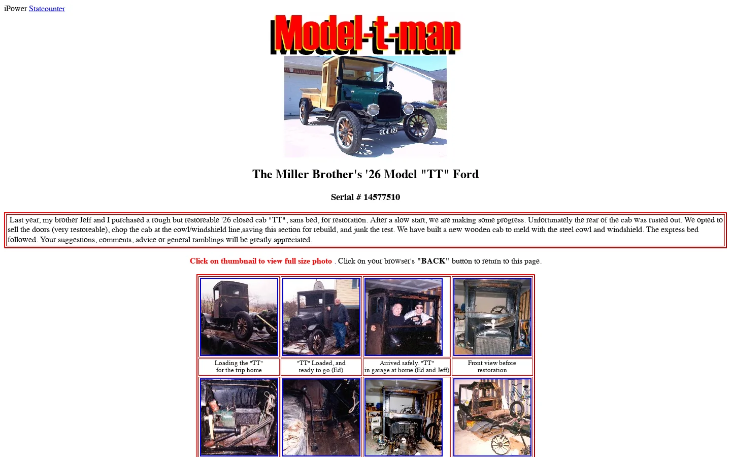 Ed and Jeff's '26 "TT" Ford 首页截图