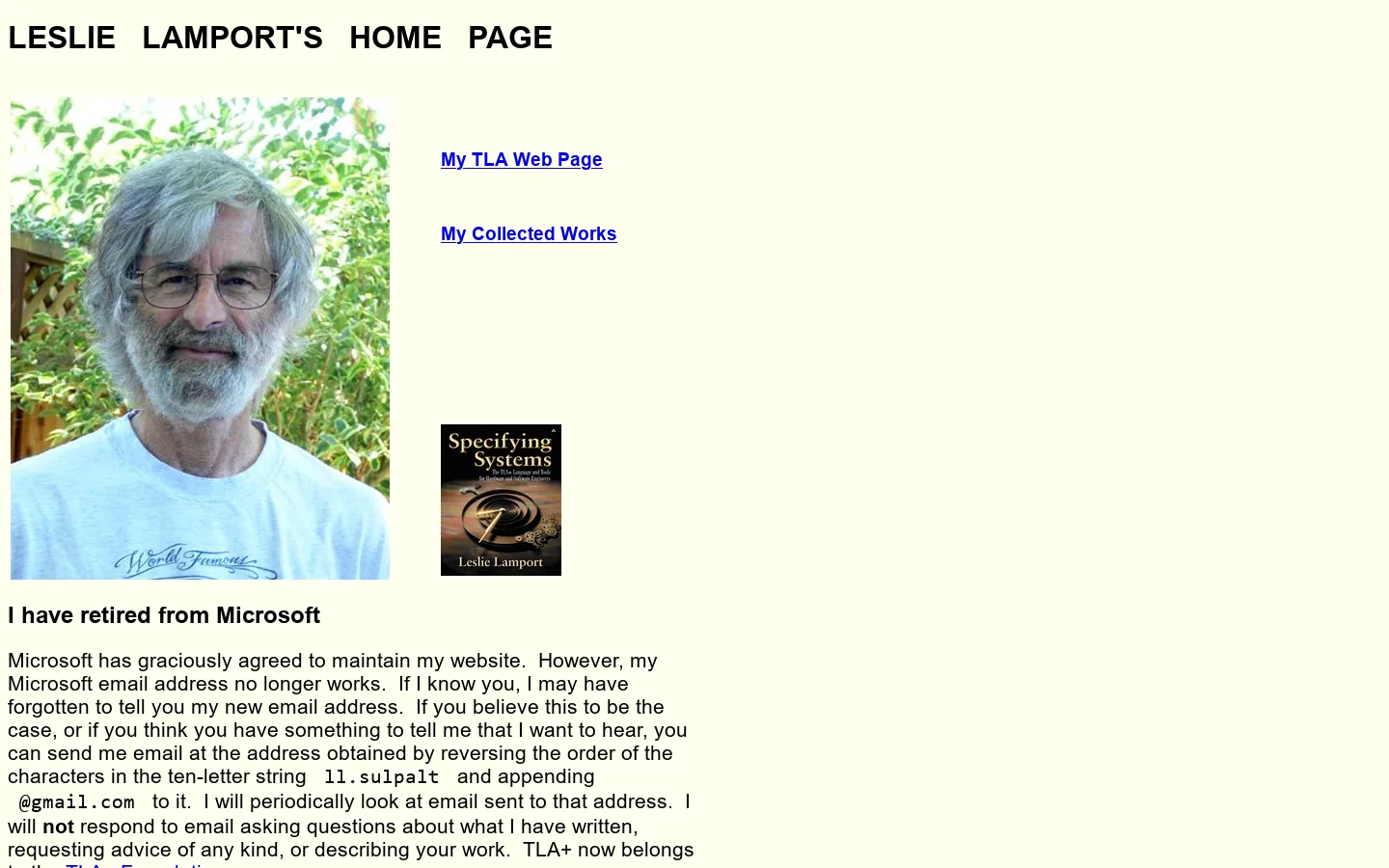 Leslie Lamport's Home Page 首页截图