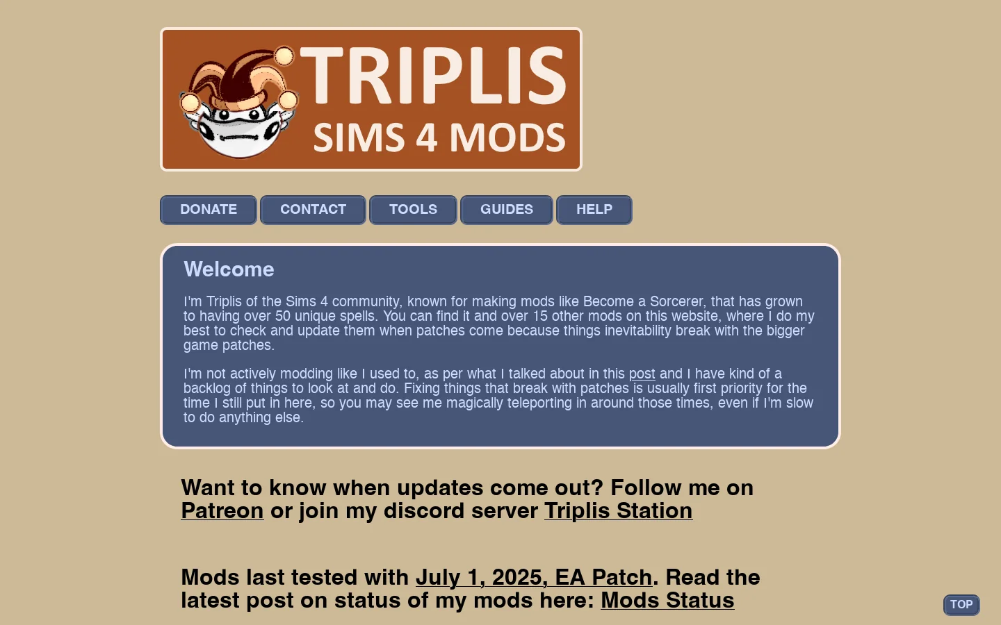 Triplis Sims 4 Mods 首页截图