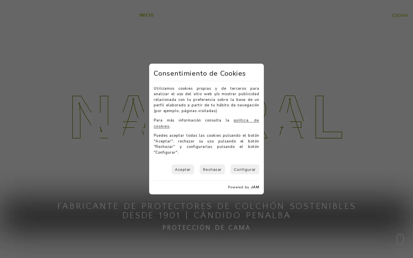 Protección de cama sostenible desde 1901 | Cándido Penalba 首页截图