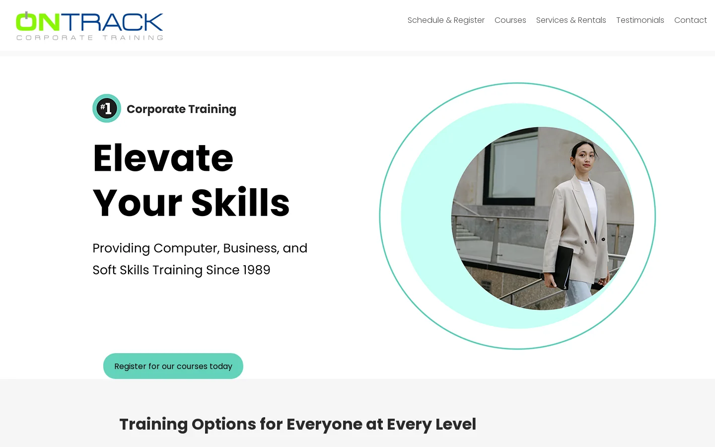 ON-TRACK Corporate Training 首页截图