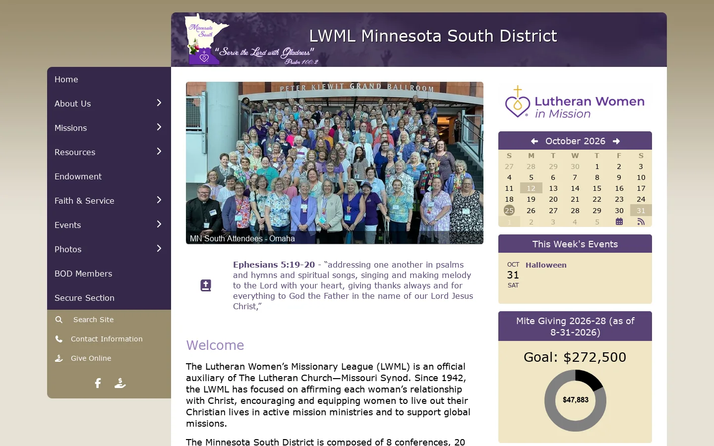 LWML Minnesota South District - Arden Hills, Minnesota 首页截图