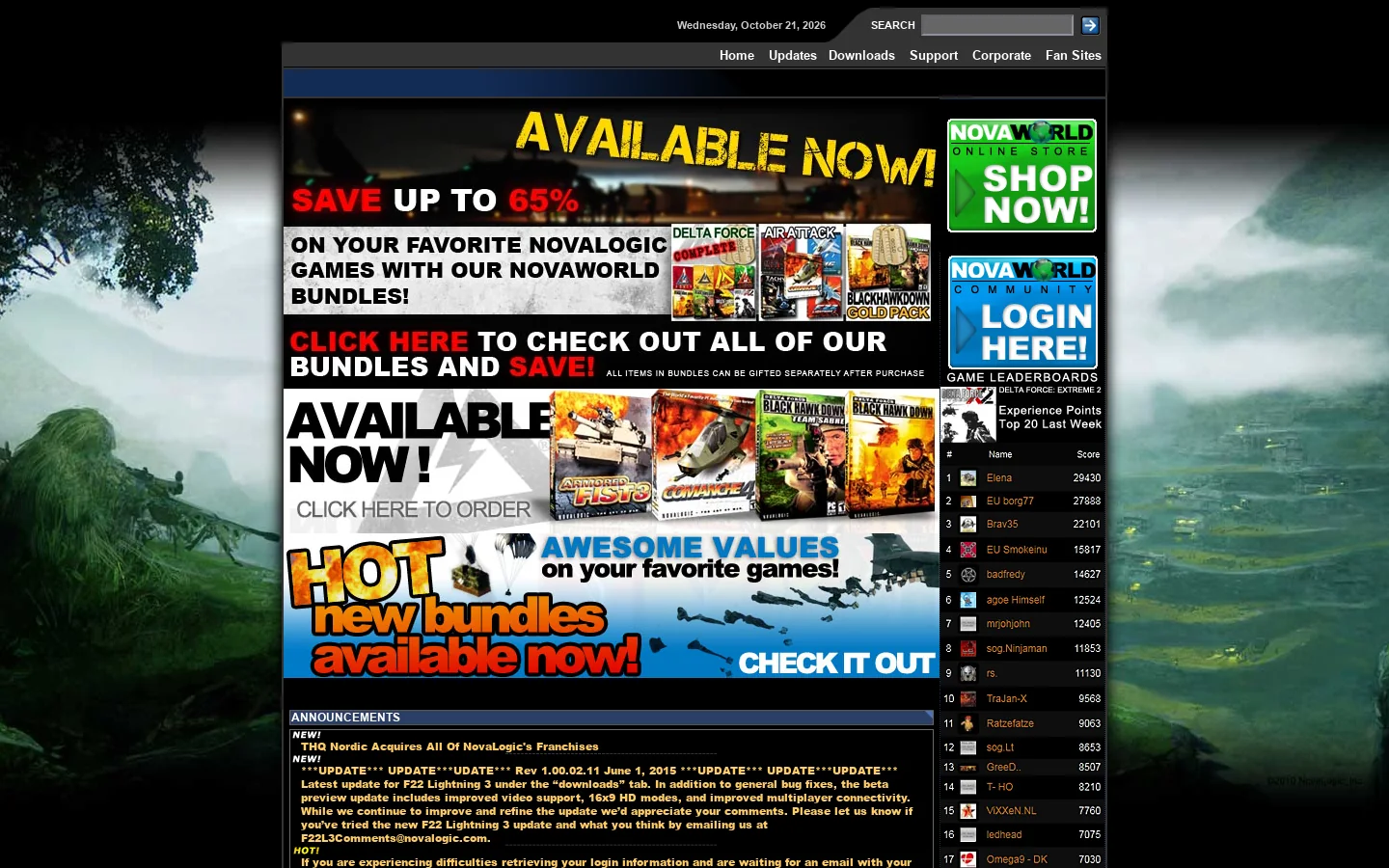 Welcome to NovaLogic.com 首页截图