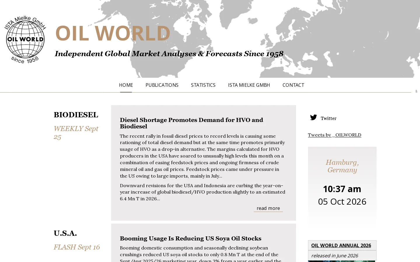 OIL WORLD ISTA Mielke GmbH 首页截图