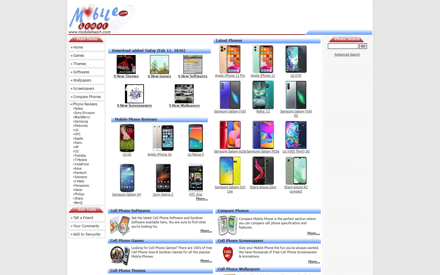 Mobile Phone Games Downloads, Free Cell Phone Wallpapers and Themes 首页截图