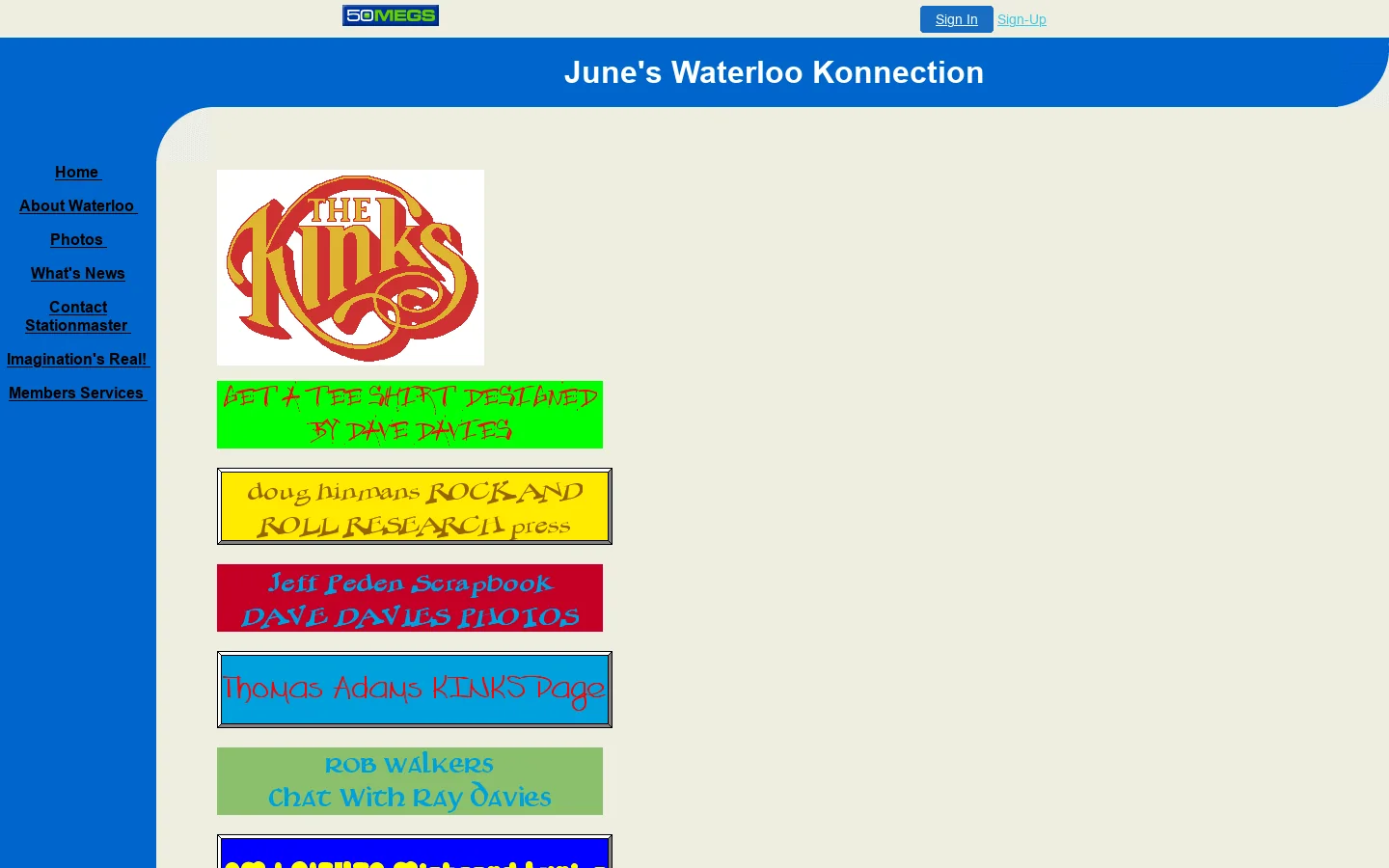 June's Waterloo Konnection for Kinks Fans 首页截图