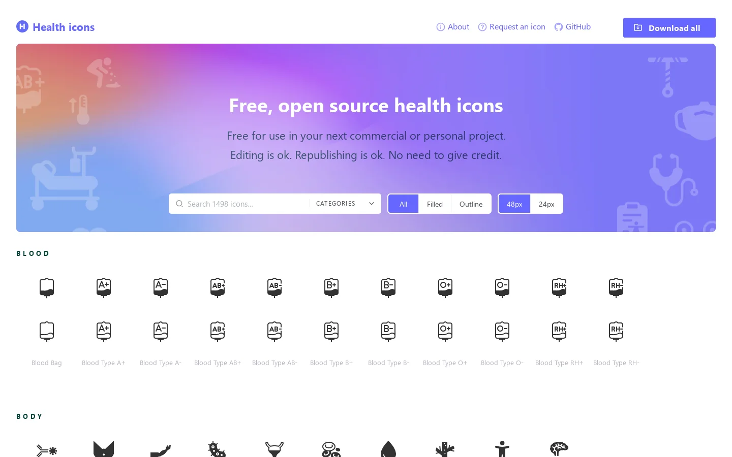Health icons 首页截图