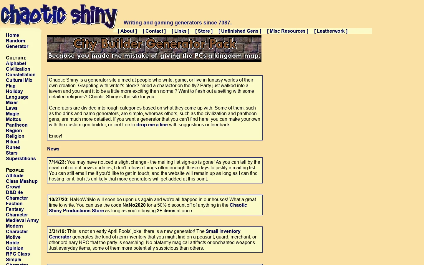 Chaotic Shiny 首页截图