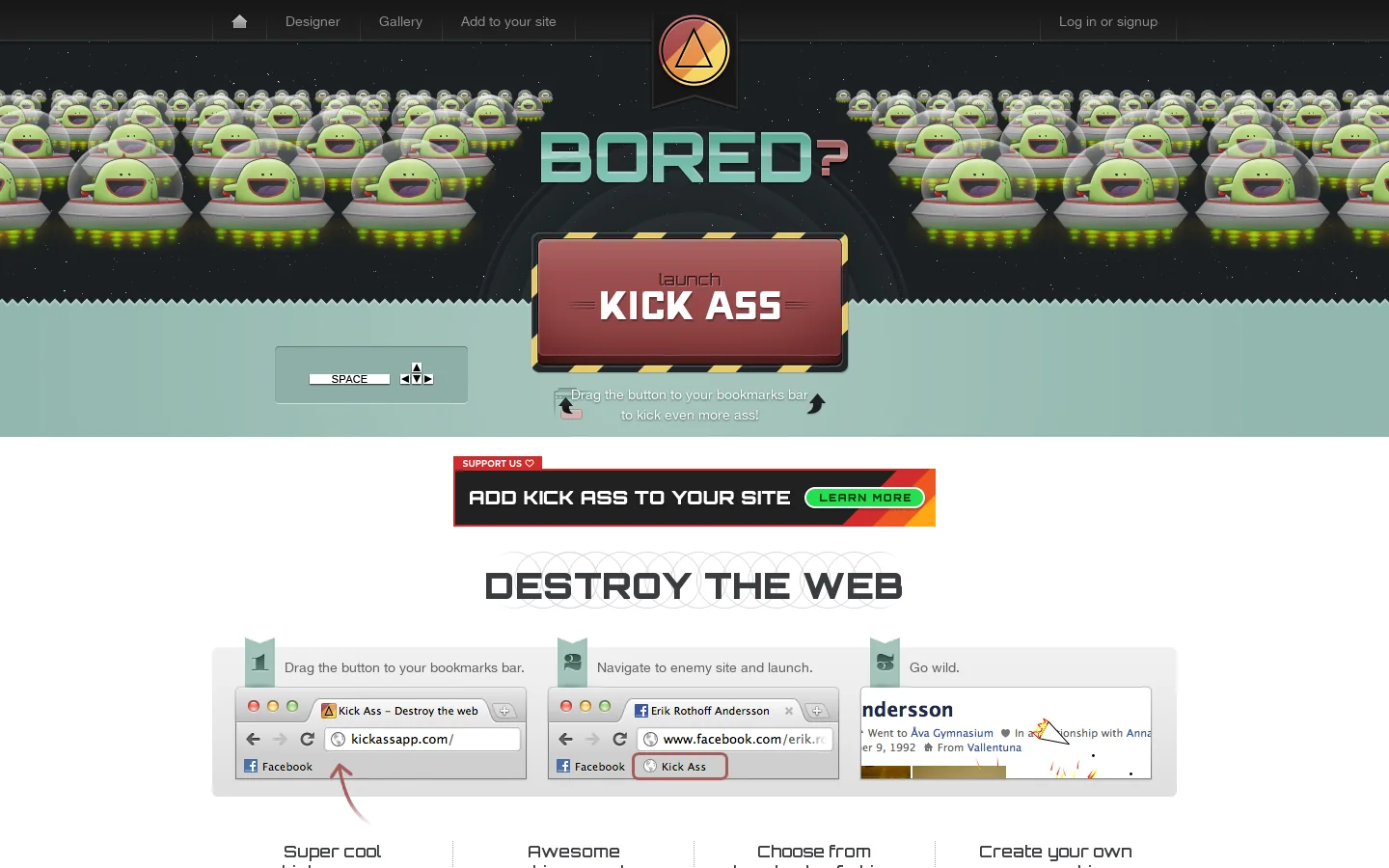 Kick Ass - Destroy the web 首页截图