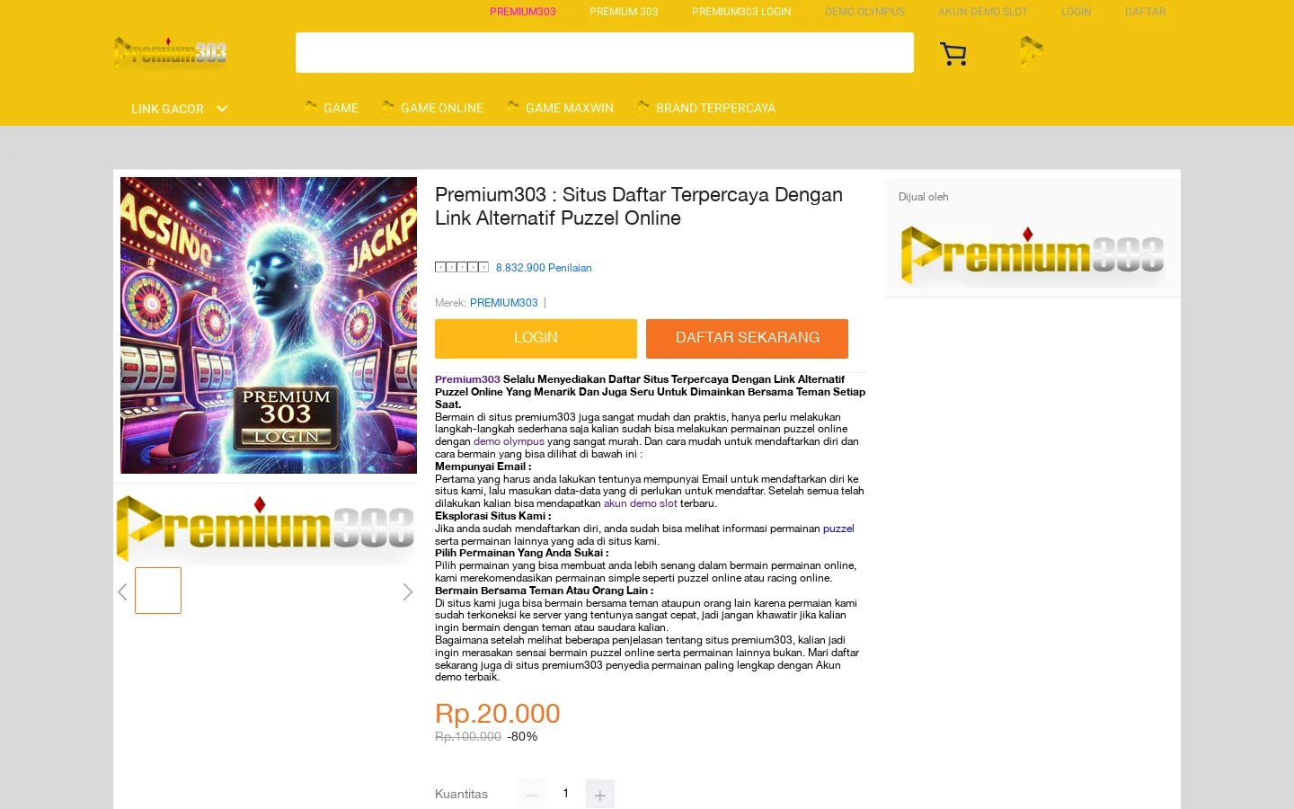 Premium303 : Situs Daftar Terpercaya Dengan Link Alternatif Puzzel Online 首页截图