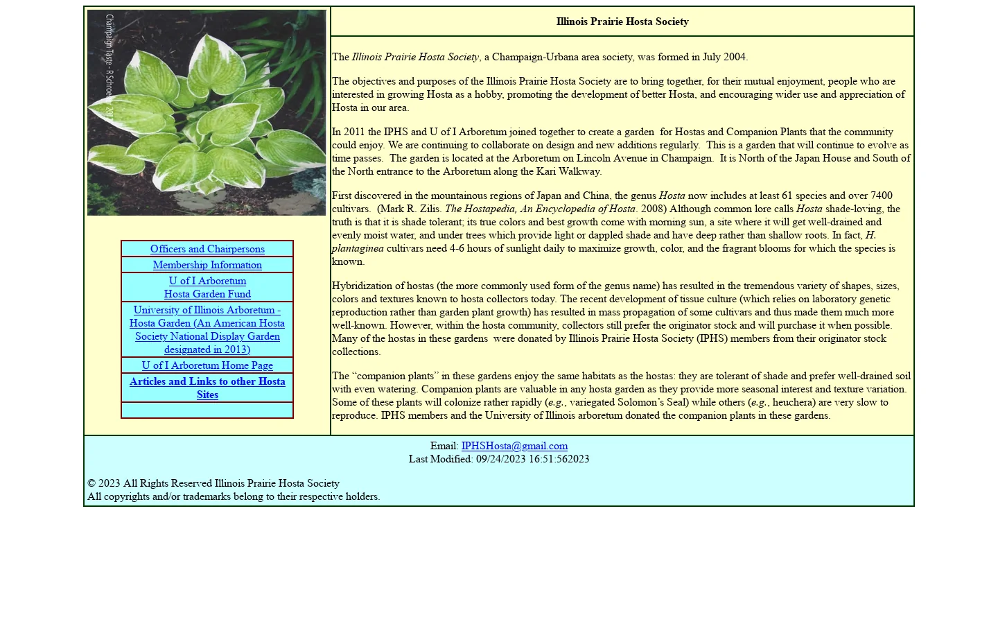 Illinois Prairie Hosta Society 首页截图