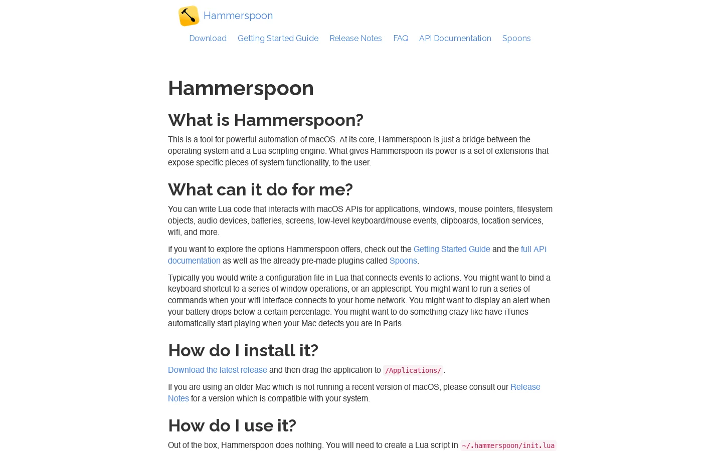 Hammerspoon 首页截图