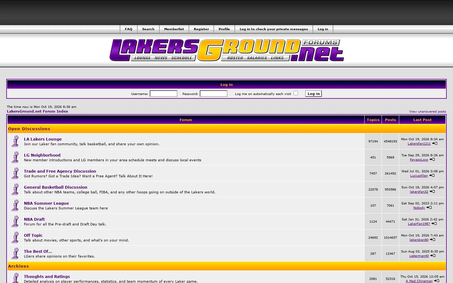 LakersGround.net : 首页截图