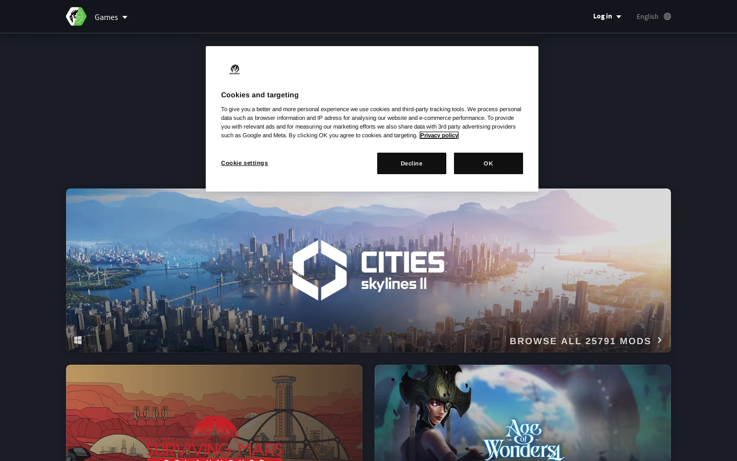 Paradox Mods 首页截图