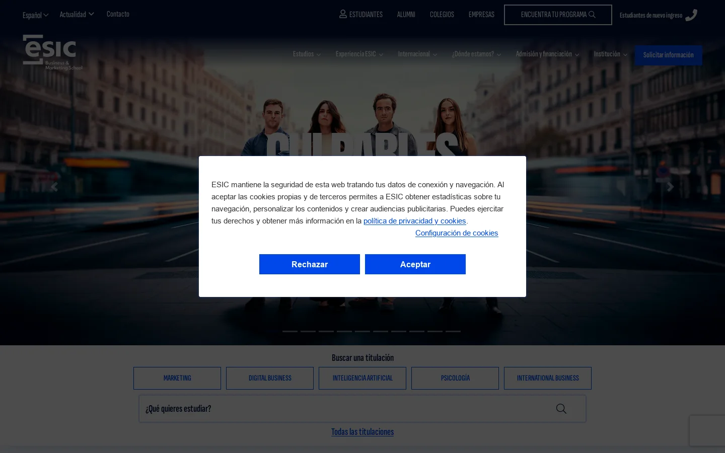 ESIC University 首页截图