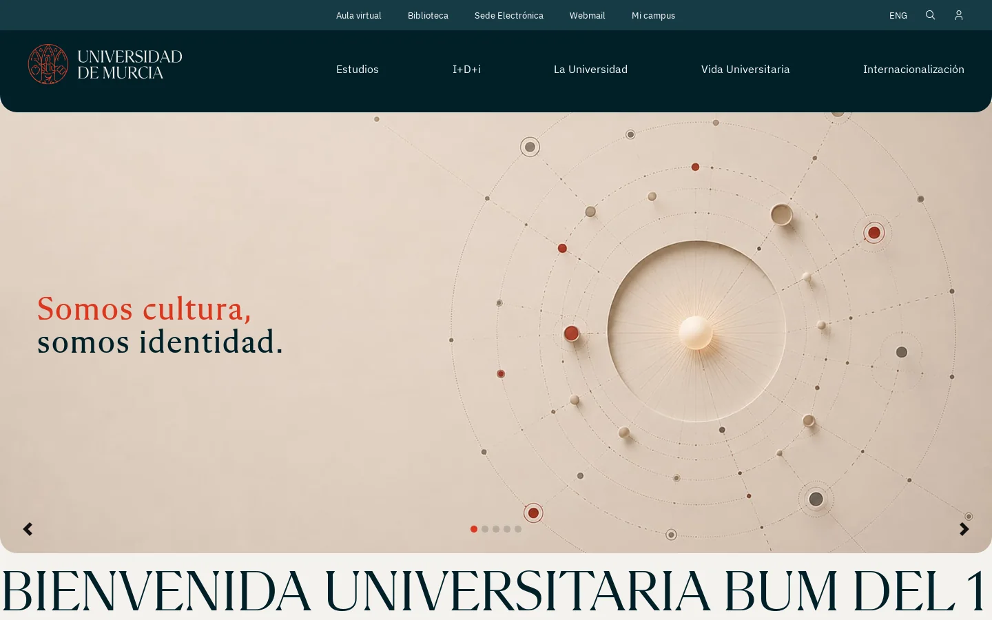 Universidad - Página Principal - Universidad de Murcia 首页截图