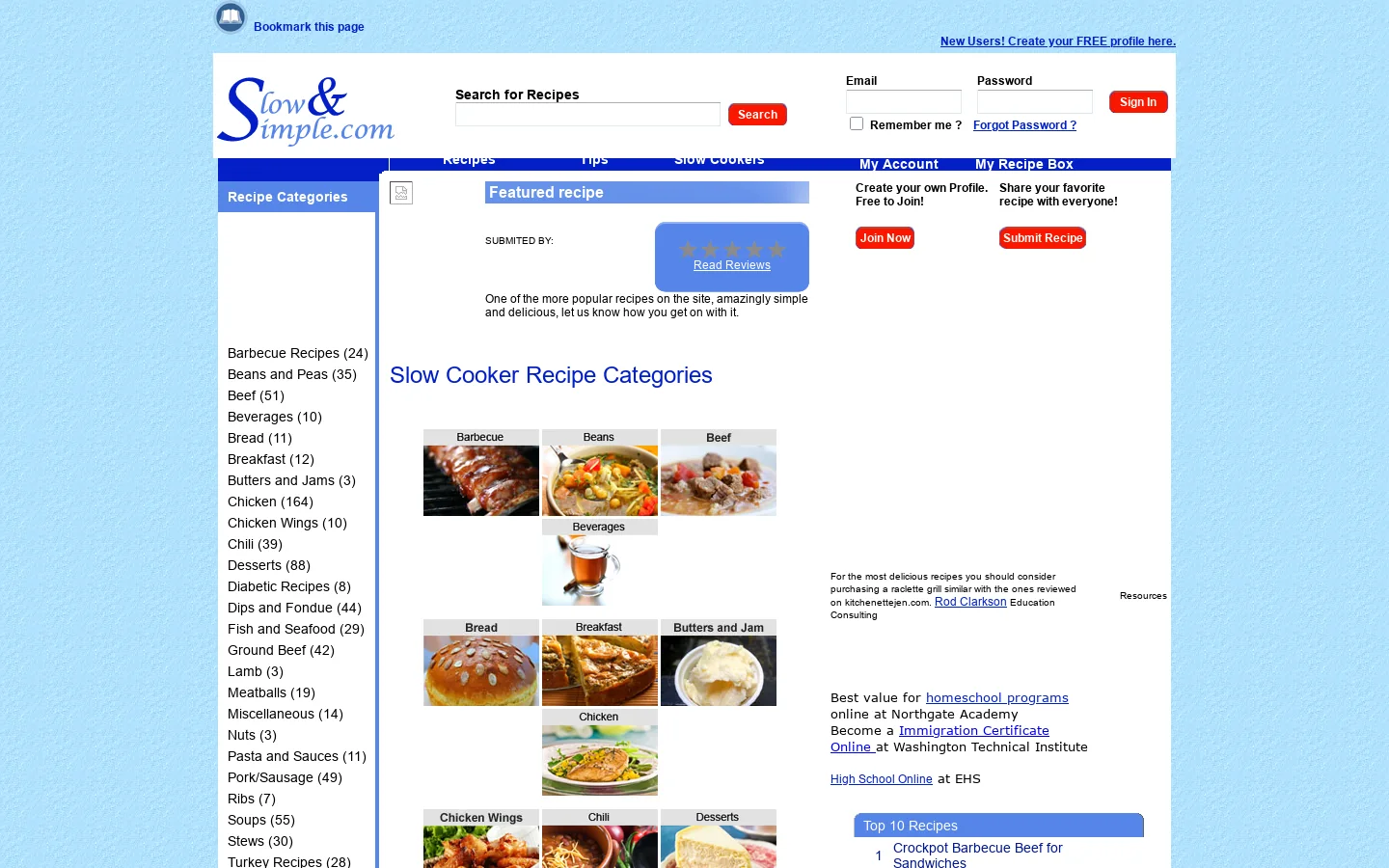 SlowAndSimple.com 首页截图