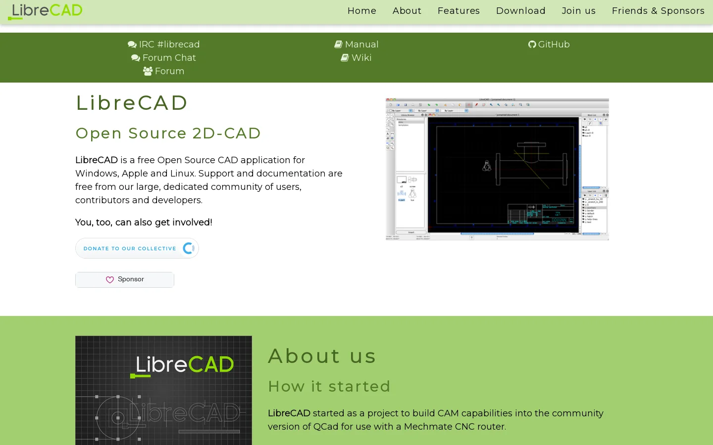 LibreCAD 首页截图