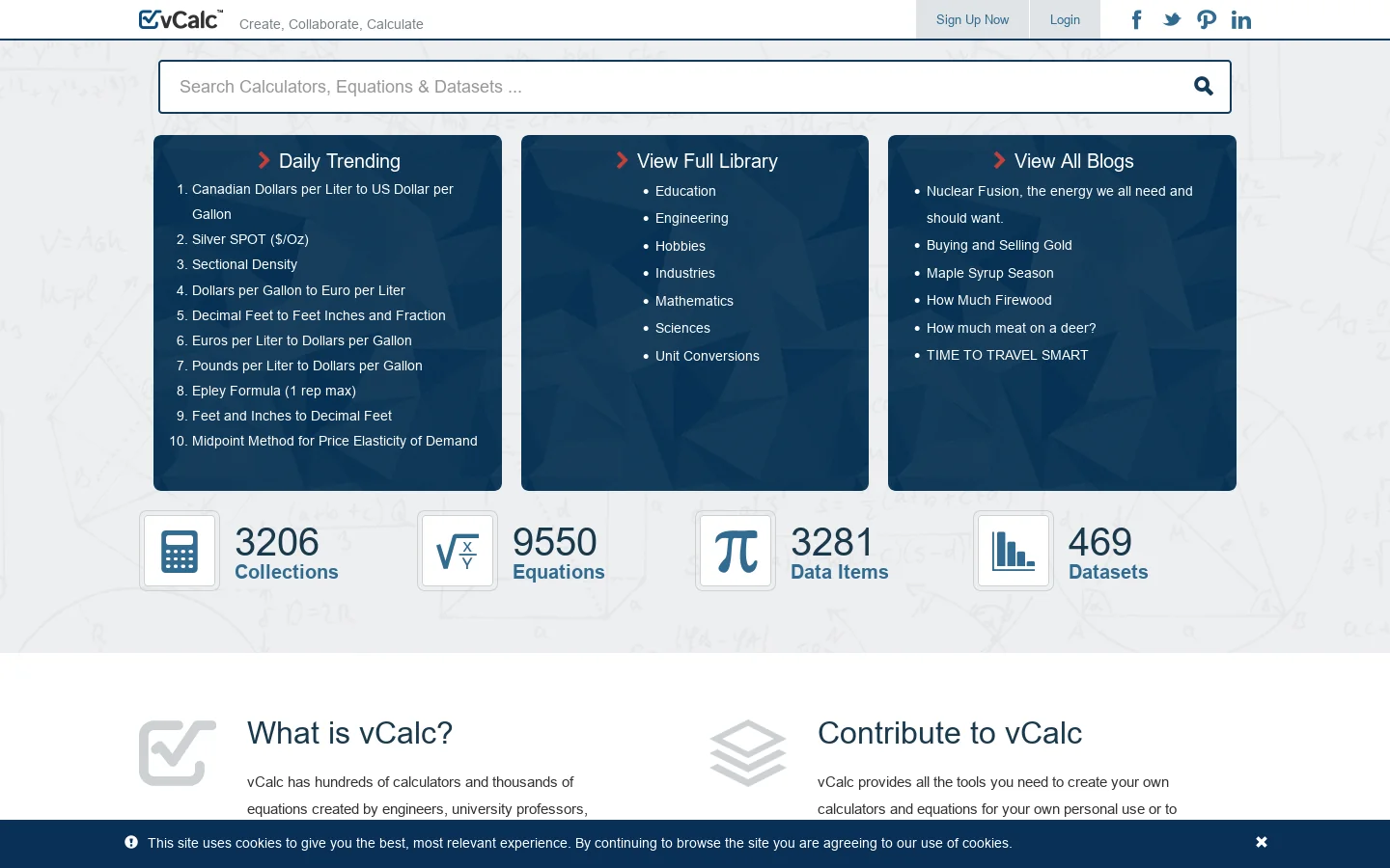 vCalc 首页截图