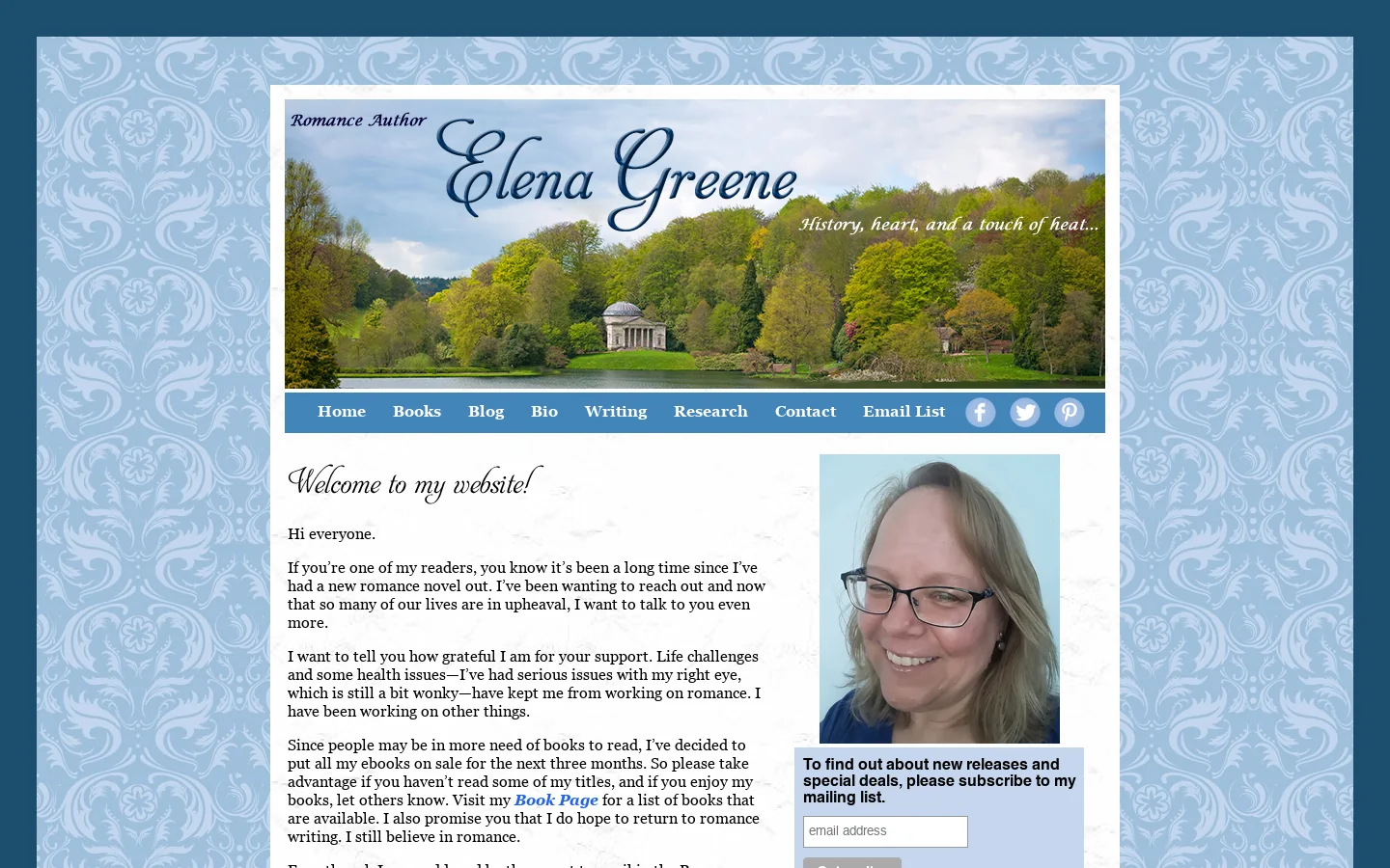 Elena Greene 首页截图