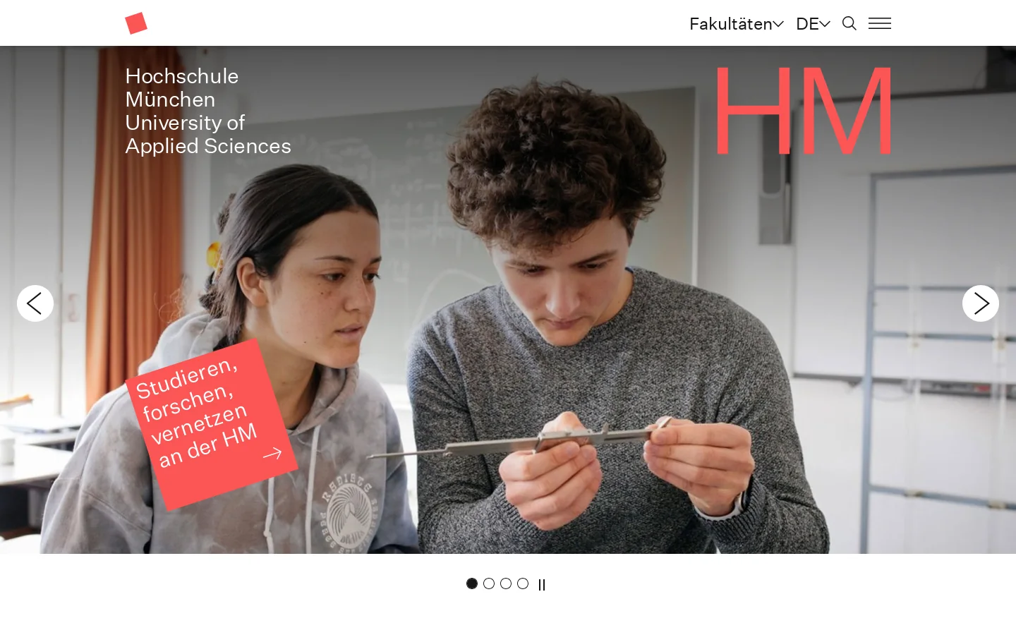 Hochschule München – University of Applied Sciences - Hochschule München 首页截图