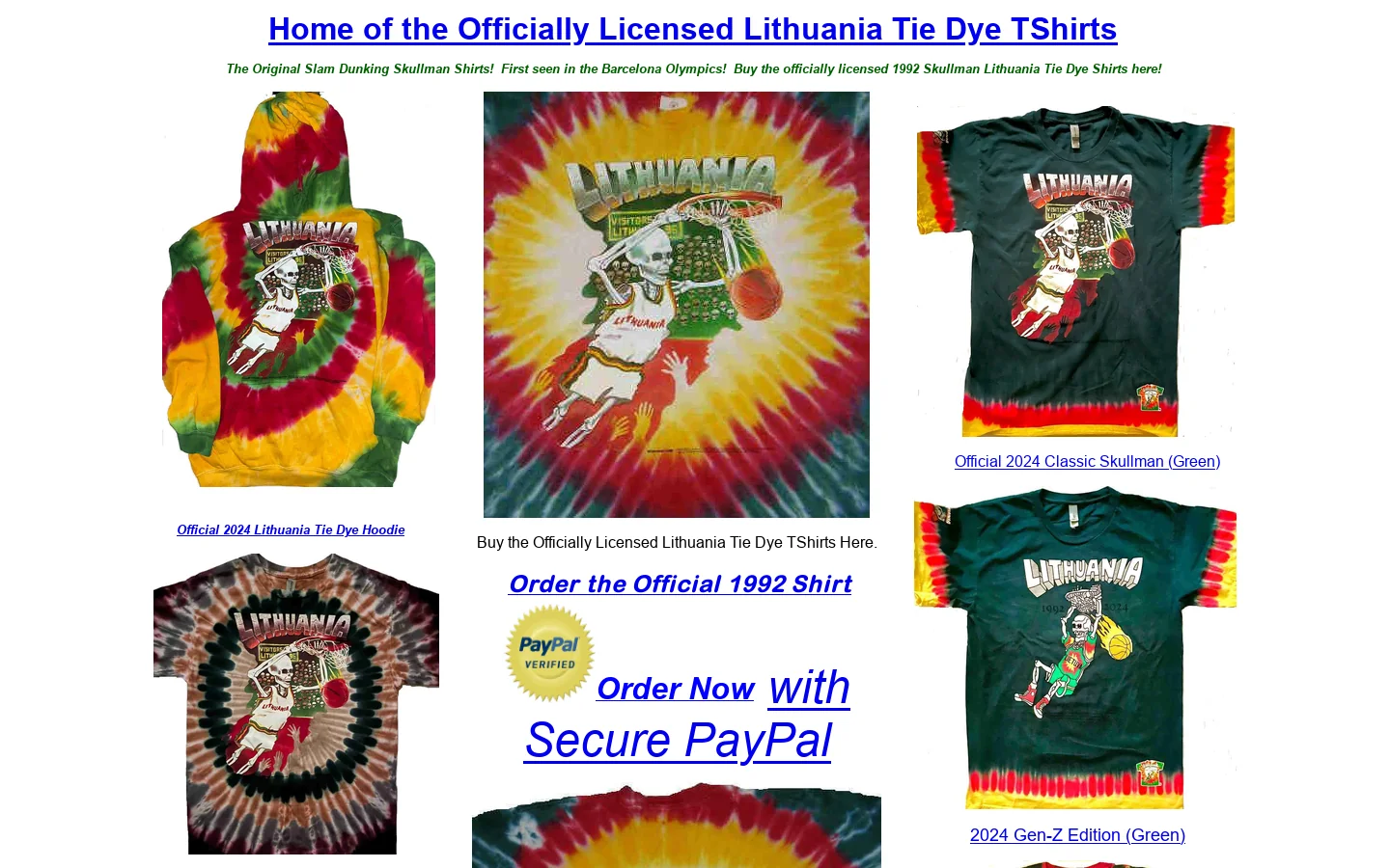 Buy the Officially Licensed 1992 Skullman Lithuania Tie-Dye Basketball T-Shirts at this Official website. Original 1992 Slam-Dunking Skeleton 首页截图