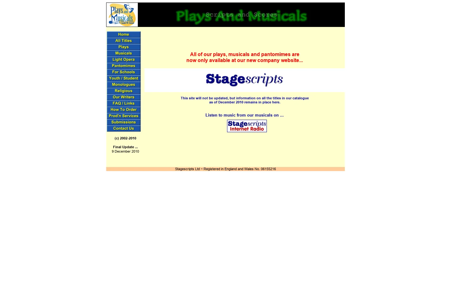 Play Scripts, Rights Holders, Musical Scripts/Libretti, Pantomime Scripts. Plays and Musicals for Amateur and Community Theatre Groups. Plays and Musicals for Schools. and Youth Theatre Groups 首页截图